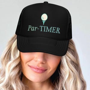 Par-Timer Trucker Hat, Funny Golf Pun Mesh Cap, Casual Golfer Snapback Hat, Weekend Golfing Gift for Him, Part-Time Golfer Joke Hat