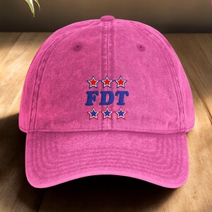 Subtle Anti-Trump FDT Embroidered Hat, FDT Political Cap, Feminist Protest Embroidered Cap, Anti MAGA Gift, Democrat Statement Hat