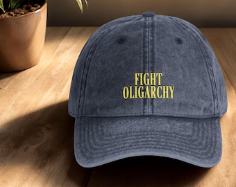 Fight Oligarchy Embroidered Hat, Anti-Oppression Cap, Social Justice Activist Hat, DEI Ally Baseball Cap, Progressive Protest Hat