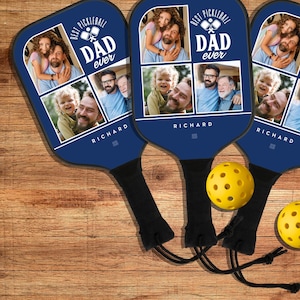 Custom Pickleball Paddle Gift For Dad, Personalized Pickleball Paddle Set For Father, Wooden Pickleball Gift Set, Pickleball Father Gift