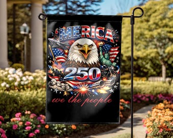 Patriotic Semiquincentennial Garden Flag 1776-2026, 250 Years Freedom USA Flag Yard Flag, We The People 250th Anniversary Outdoor Decor Gift