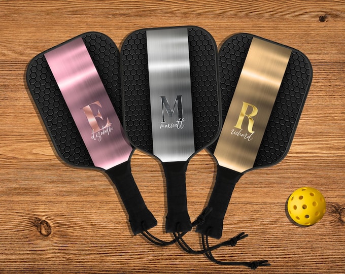 Customized Pickleball Set, Wooden Pickleball Paddle, Custom Name Pickle ball Paddle, Custom Pickleball Paddle, Custom Pickleball Set
