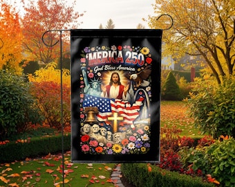 God Bless America 250th Anniversary Garden Flag, 1776-2026 Patriotic Yard Decor, July 4th Freedom Banner, Historic USA Decor Gift