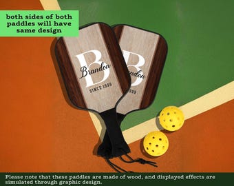 Custom Name Pickleball Paddle Set, Gift for Pickle Ball Player, Pickleball Gift Custom Name Pickleball Paddle, Custom Initial Pickleball Set