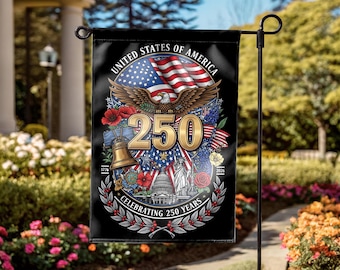 Patriotic Semiquincentennial Garden Flag 1776-2026, 250 Years Freedom USA Flag Yard Flag, 250th Anniversary Outdoor Decor Gift