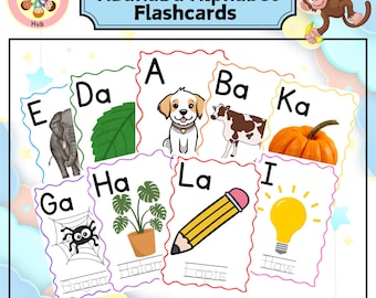 Tagalog-Englisch zweisprachige Karteikarten für Kinder | ABaKaDa Alphabet lernen | Deutsch Englisch Englisch