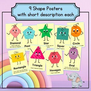Fun Shapes Printable Pack Kids Learning Activities Preschool Montessori ...