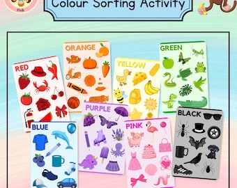 Color Sorting Activity Book: Preschool Learning Game (Digital Download)