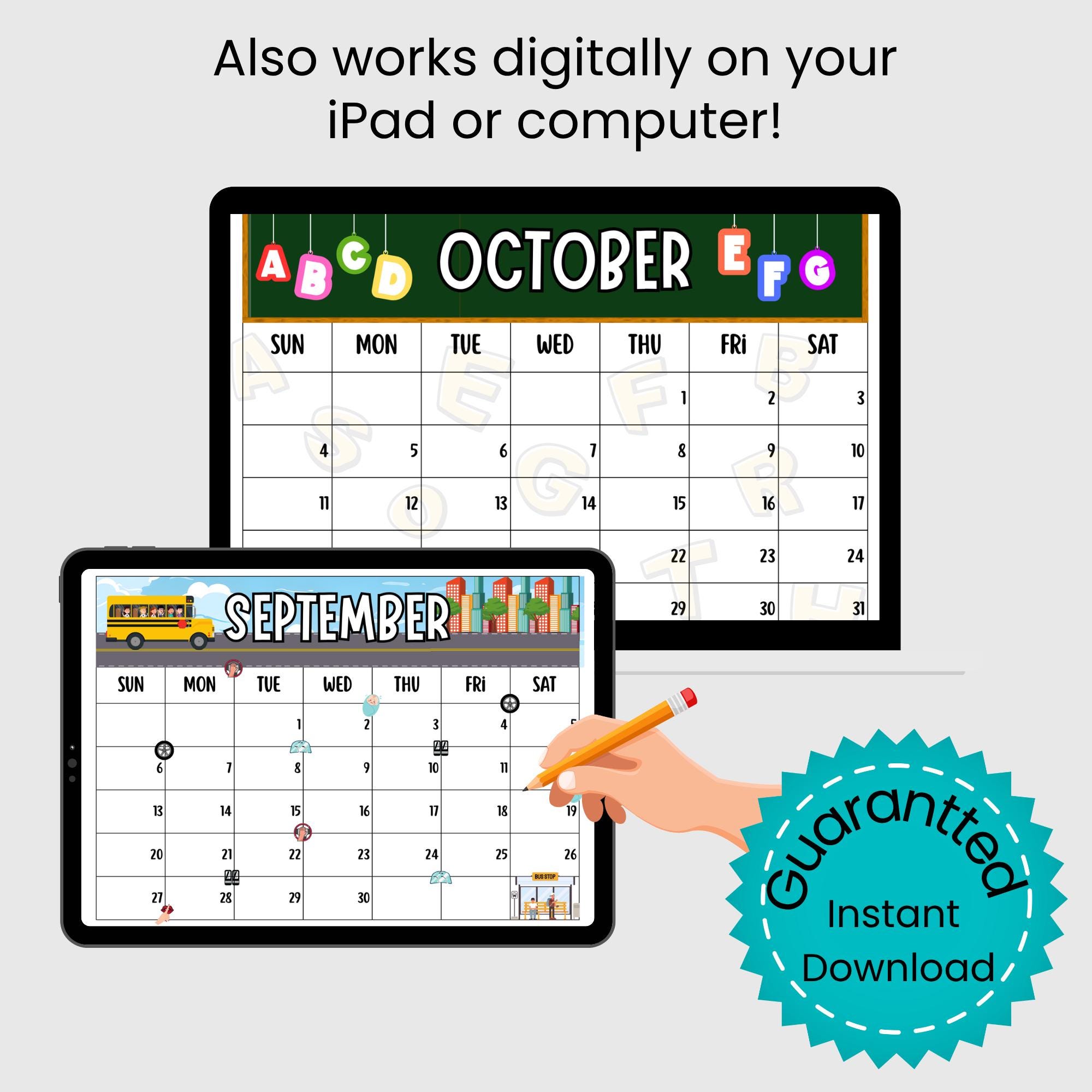 Nursery Rhyme Calendar 2026: Printable Teacher Classroom Calendar (PDF ...