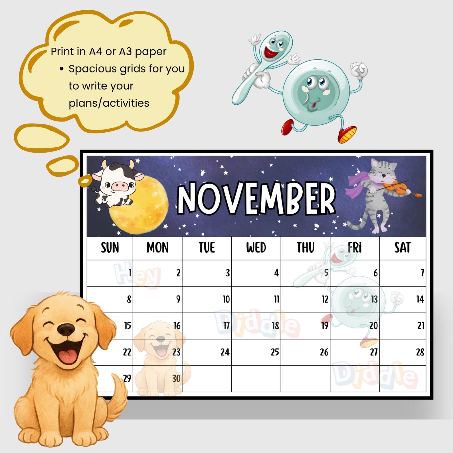 Nursery Rhyme Calendar 2026: Printable Teacher Classroom Calendar (PDF ...
