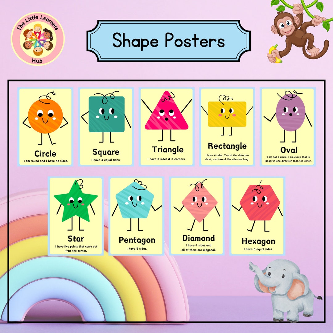 Fun Shapes Printable Pack Kids Learning Activities Preschool Montessori ...