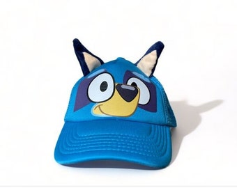 Bluey Cap/Cap With Cute Ears/Sun Hat/Blue Cartoon/Kawaii