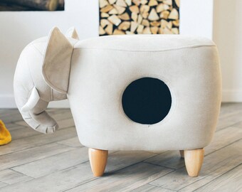 Cat's house, Pet furniture, Animal-inspired house, Ottoman for pets, Pet accessory , Cat furniture