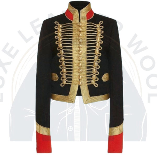 Veste de hussard en laine pour femme, blazer d'officier, manteau de commandant de hussard, manteau de hussard pour femme, veste de hussard pour femme, cadeau pour elle