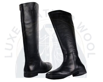 Riding Boots, Equestrian Boots, Men Real Leather Riding Over Knee Boots Shoes, Horse Riding Boots, Black Leather Boots, Long Leather Boots