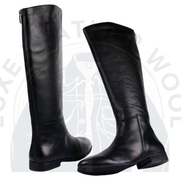 Riding Boots, Equestrian Boots, Men Real Leather Riding Over Knee Boots Shoes, Horse Riding Boots, Black Leather Boots, Long Leather Boots