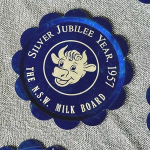 1957 NSW Milk Board Silver Jubilee metal coasters - set of six