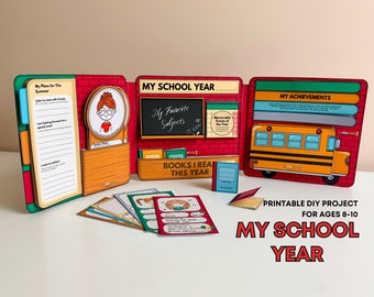 DIY-project Mijn schooljaar lapbook Afdrukbare kinderactiviteiten Homeschool educatief materiaal