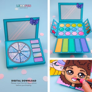 Kit di giochi di trucco - Attività per bambini fai-da-te stampabile, divertente artigianato per l'apprendimento domestico, giocattolo educativo per bambini, download digitale, PDF