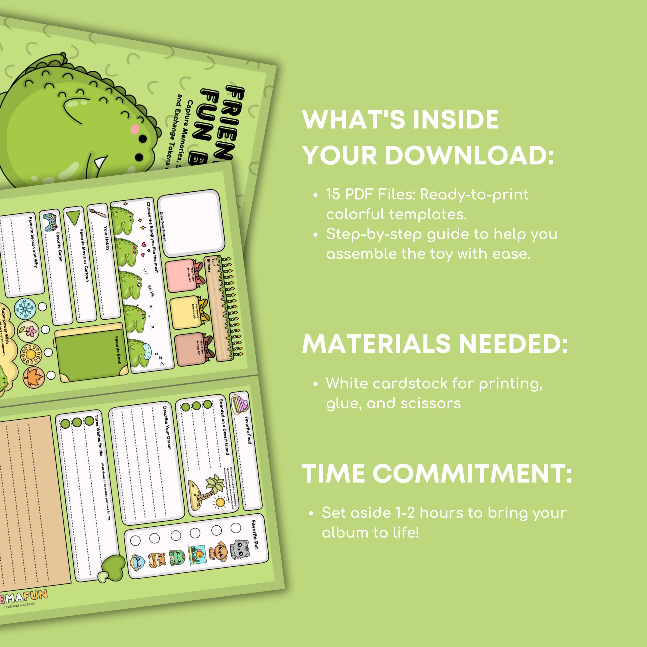 Friendship Questionnaire.pdf DIY Friendship Questionnaire Album for Kids (ages 7-12) - Printable PDF ...