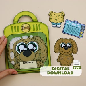 Giocattolo di carta fai-da-te per cuccioli e casetta - Kit artigianale in PDF stampabile per bambini da 5 a 10 anni | Scaricamento digitale