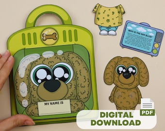 Juguete de papel DIY para cachorros y casas Kit de manualidades  imprimible en PDF para niños de a 10 años Descarga digital