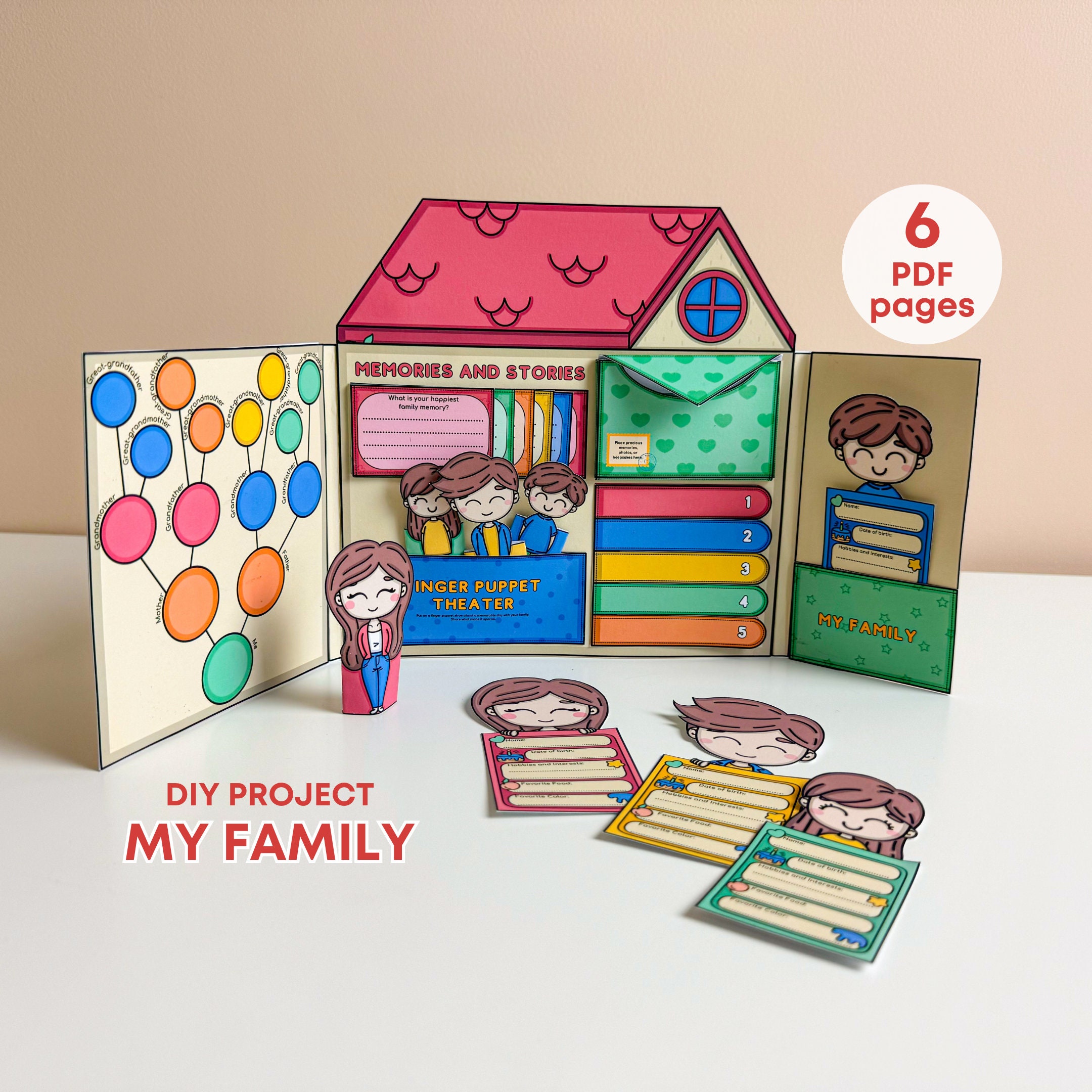 DIY Project My Family Printable Kids Activities Homeschool Educational ...