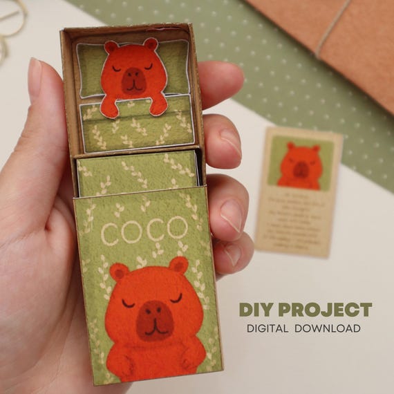 Capybara Paper Toy Printable | Preschool Craft for Kids | Cut and Paste Activity | Fine Motor Skills | Homeschool Paper Crafts for Kids