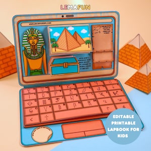 Modello stampabile per lapbook "Antico Egitto", attività per bambini fai da te, divertente artigianato per l'apprendimento domestico, giocattolo educativo per bambini, download digitale, PDF