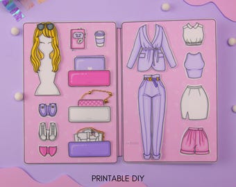 Printable Paper Dolls Dress Up Set | Digital Download | Creative Kids Activities | DIY For Kids | Instant Download | Craft At Home