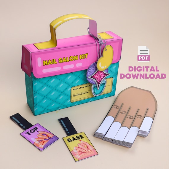 Nail Salon Game Kit - Printable DIY Children's Activity, Fun Home Learning Craft, Educational, Homeschool, Digital Download, PDF
