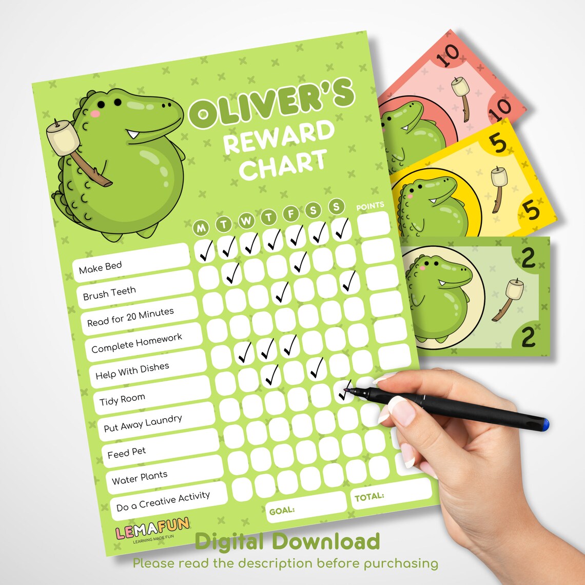 Editable Reward Chart Bundle for Kids - Digital Download With ...