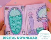 Printable DIY project Mermaid Dollhouse with Paper Dolls Busy Book & Activities for Kids PDF