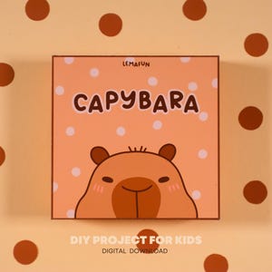 Kit stampabile per la creazione di una casa di capibara - Modello fai da te per giocattoli di carta per bambini, attività facili da fare in casa, progetto creativo di carta, download digitale
