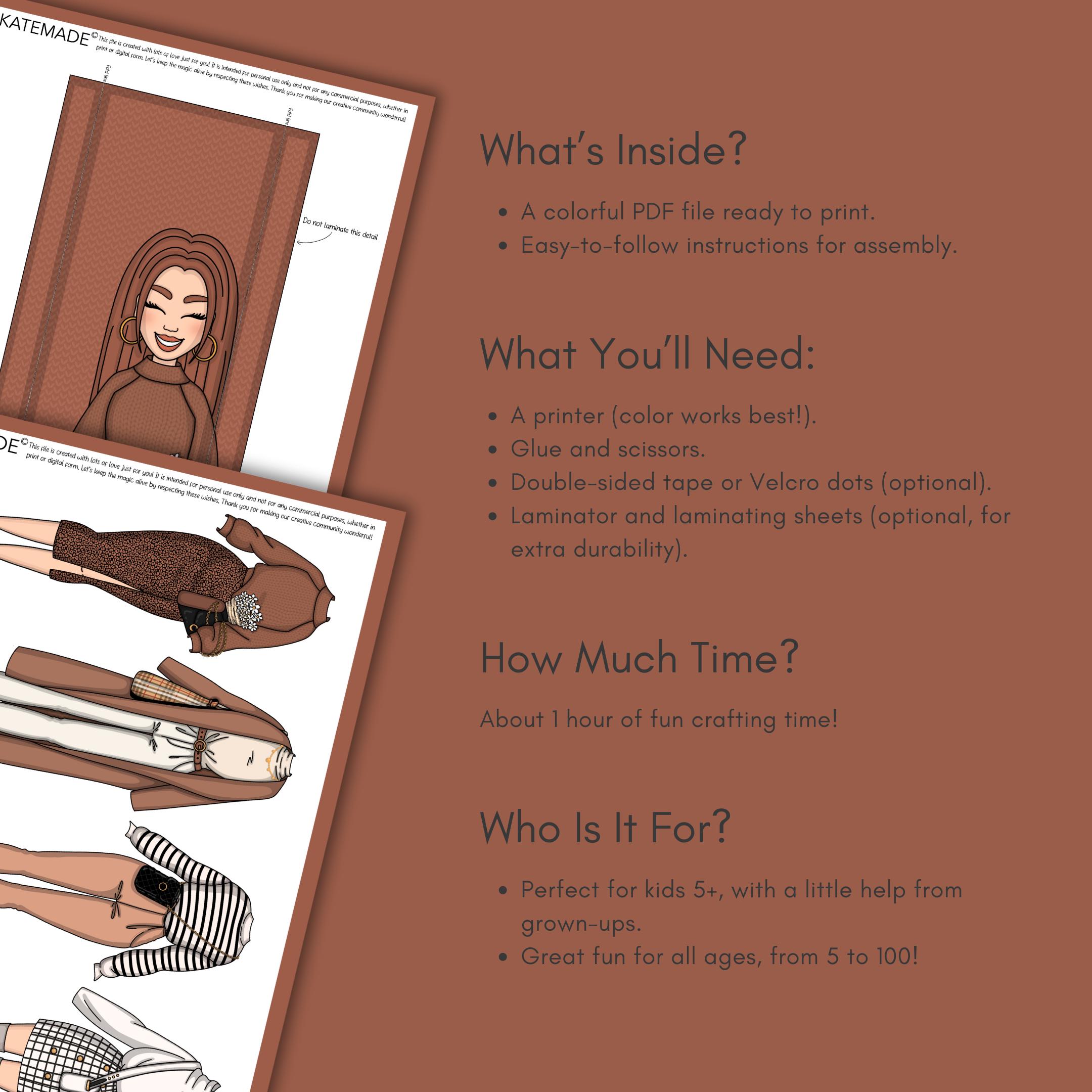 Printable Paper Dolls Dress up Set | Digital Download | Creative Kids ...