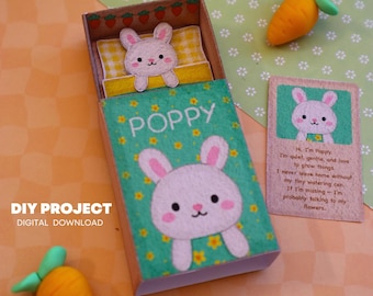 Mini lavoretto fai da te stampabile "Coniglietto in una scatola" per bambini | Casa delle bambole con scatola di fiammiferi | Download digitale | Lavoretti di carta, Lavoretti per la scuola materna, Esercizi di taglio