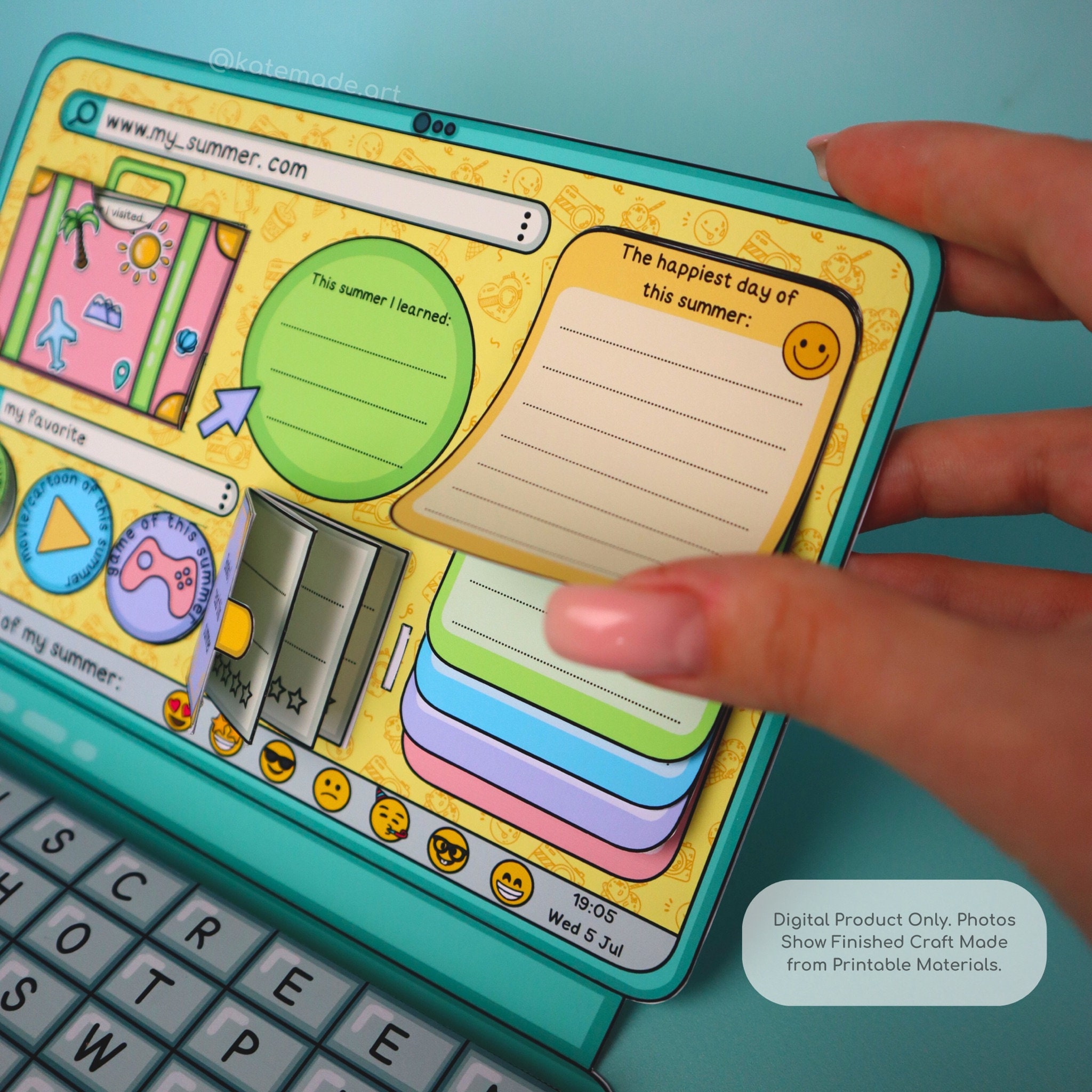 Printable Lapbook My Summer DIY Etsy