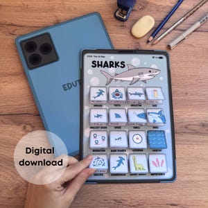 Fakta om hajar Aktiviteter för barn | Utskrivbara | Förskola | Hemundervisning | Pedagogiskt pyssel, interaktivt lärande om hajar digital nedladdning