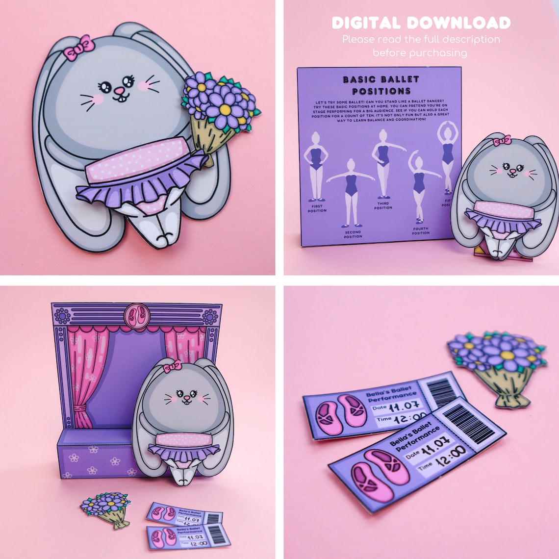 Printable Bunny House Craft Kit - DIY Paper Toy Template for Kids, Easy ...