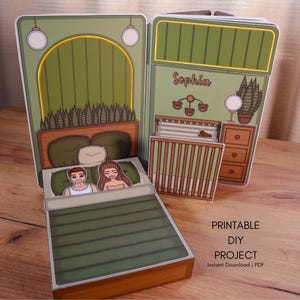 Casa delle bambole di carta stampabile, accogliente casa di famiglia | Download digitale | Attività creative per bambini | Download immediato | Artigianato a casa