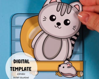 Printable Craft Kit - DIY Paper Toy Template for Kids, Easy Home Activity, Creative Papercraft Project, Digital Download