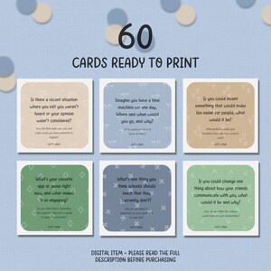 Printable Conversation Starters, Talking Cards, Questions Cards for ...