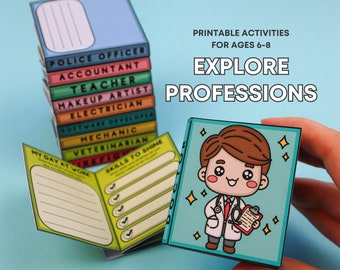 Livres professionnels imprimables DIY pour enfants : outil d'apprentissage interactif et modifiable, activités pour enfants, matériel éducatif pour l'école à domicile