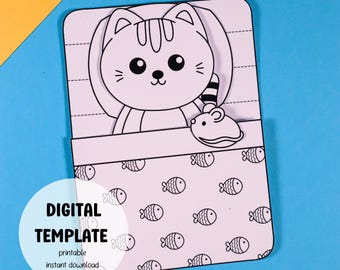 Printable Craft Kit - DIY Paper Toy Template for Kids, Easy Home Activity, Creative Papercraft Project, Digital Download