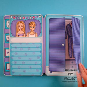 Casa delle bambole di carta stampabile, casa di famiglia invernale | Download digitale | Attività creative per bambini | Download immediato | Artigianato a casa