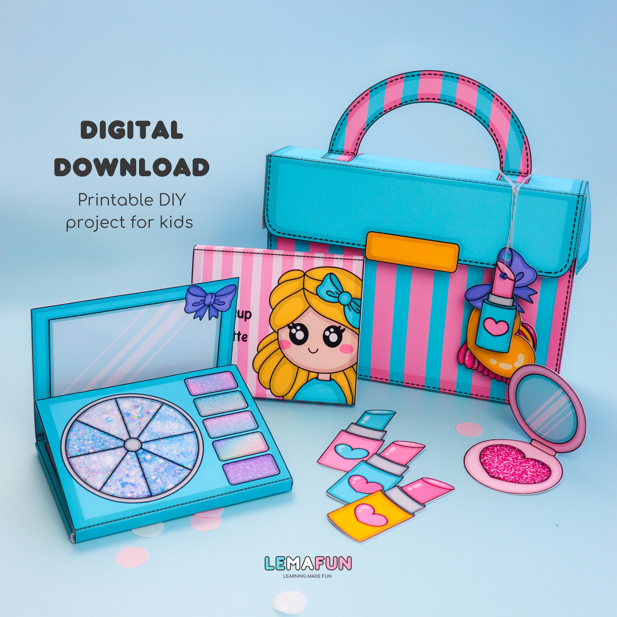 Paper Makeup Set Makeup Doll House Paper Doll Makeup Kit Paper