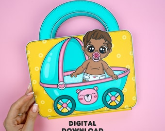 Album do pielęgnacji lalek Baby do druku — kreatywna przygoda na czas zabawy, książka o zajętych czynnościach dla dzieci w formacie PDF, do pobrania cyfrowego