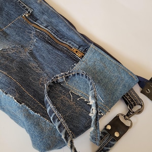 Stylish Handcrafted Wristlet ,Unique Denim Zipppered  Pouch, Upcycled Jean  Clutch Bag, Consciously made Small Case for Travel Accessories