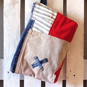 Upcycled  Cosmetic Bag, Cotton Makeup Bag, Unique Multi-Purpose Pouch, Sustainable Wristlet, Patchwork Zippered Case with lining