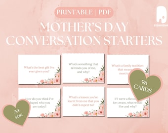 Mother's Day Conversation Starter Cards, Family Bonding (PDF Download)